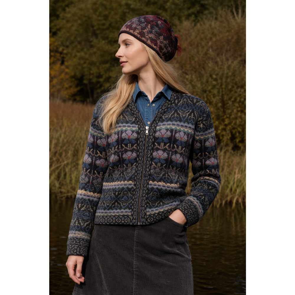 Vintage Squaw Valley Womens Sweater Cardigan XL 100% Wool Fair Isle Camp Nordic
